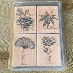 Stampin’ Up! Rubber Stamp Set Oriental Gardens Set of 4